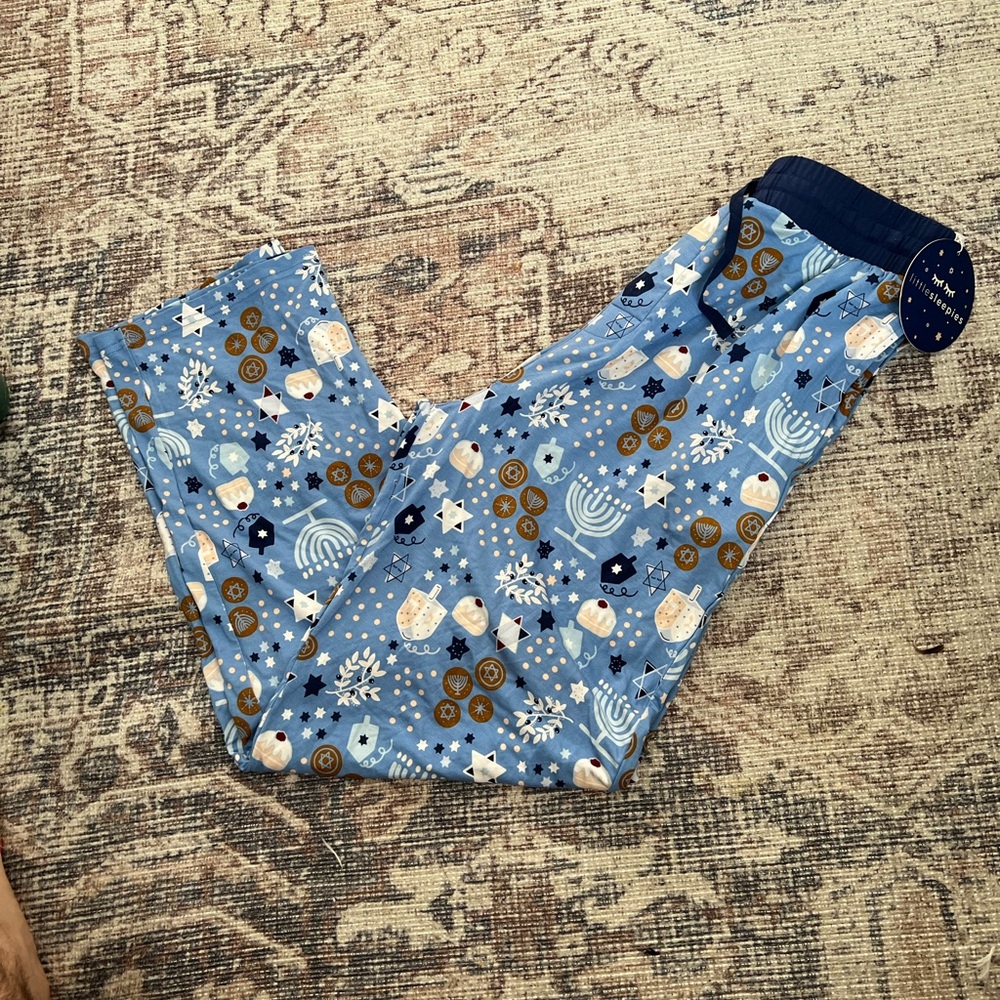 Mens little sleepies pyjama pants hanukah size small NWT
